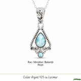 Colier Argint 925 cu Larimar – Calm si Energie Feminina