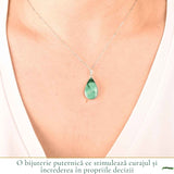 Colier Argint 925 cu Malachit Lacrima – Protectie si Eliberare Emotionala