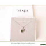 Colier Argint 925 cu Moldavit Brut Neuniform – Energie si Transformare