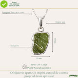 Colier Argint 925 cu Moldavit Brut Neuniform – Energie si Transformare