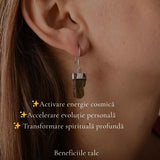 Cercei Argint 925 cu Moldavit Brut – Transformare si Energie Autentica