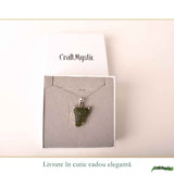 Colier Argint 925 cu Moldavit Brut Natural – Claritate si Energie Autentica