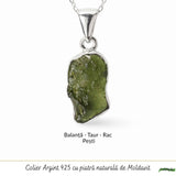 Colier argint 925 cu moldavit brut neregulat – energie si claritate interioara