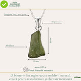 Colier argint 925 cu moldavit brut neregulat – transformare si energie autentica
