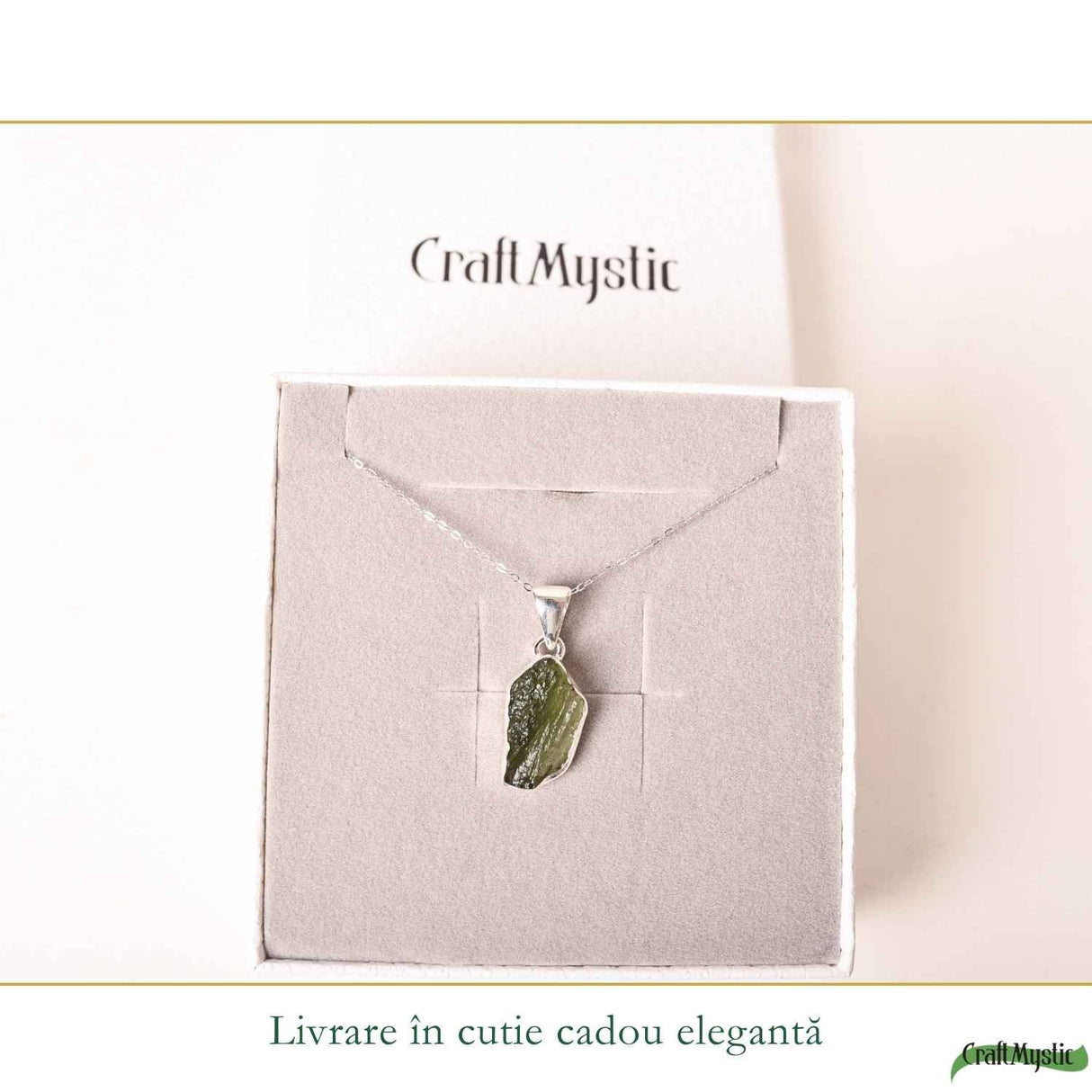 Colier argint 925 cu moldavit brut neuniform – claritate si transformare interioara