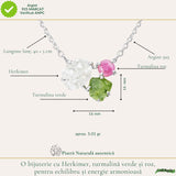 Colier Argint 925 cu Herkimer si Turmalina Verde Roz – Echilibru si Energie