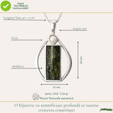 Colier Argint 925 cu Moldavit Brut Lacrima – Transformare si Energie Puternica