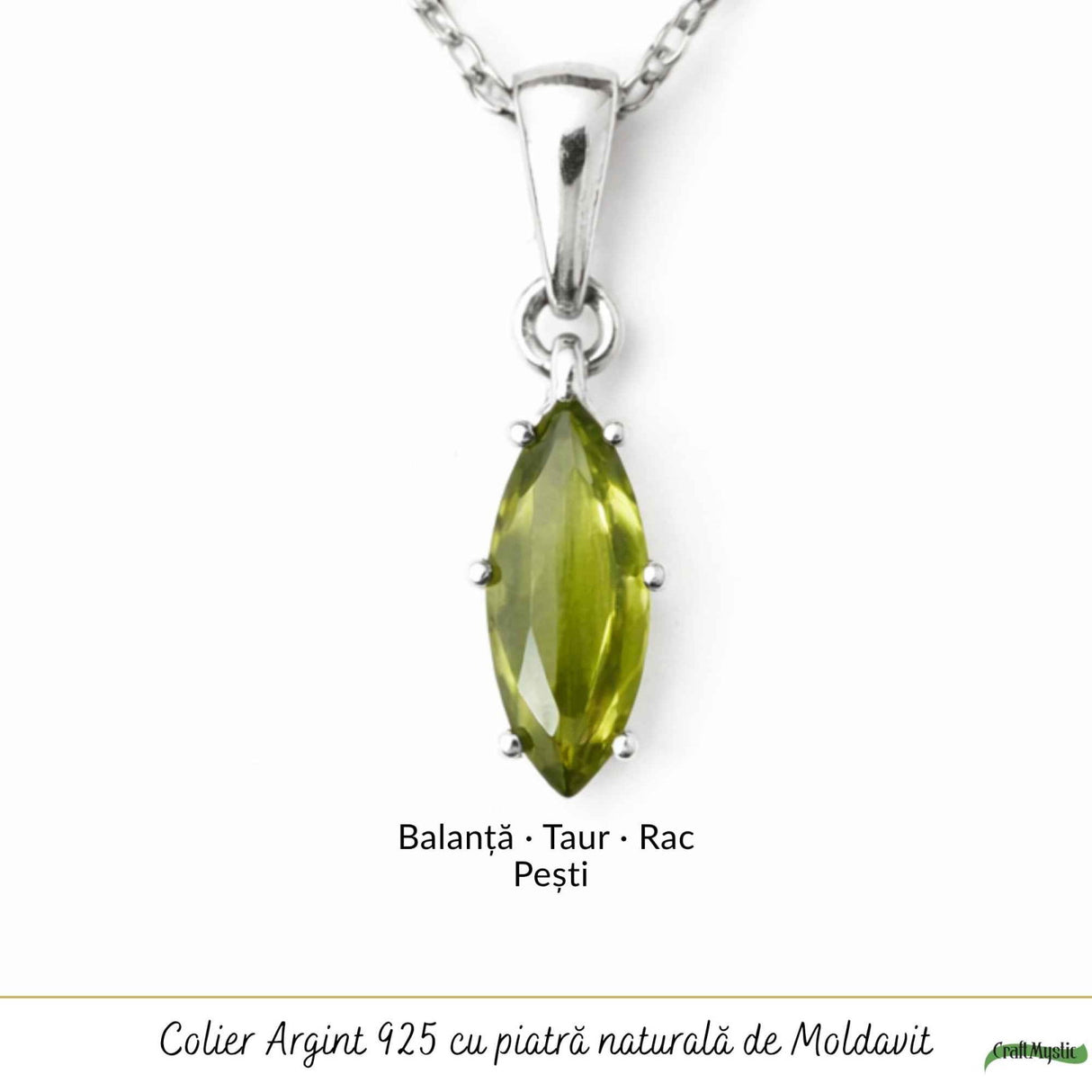 Colier Argint 925 cu Moldavit Fatetat Delica – Transformare si Claritate