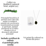 Colier Argint 925 cu Moldavit natural brut 2.9 g - o piatra a schimbarii blande si a claritatii interioare