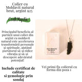 Colier Argint 925 cu Moldavit natural brut 3.8 g - laritate Interioara si Transformare Blanda
