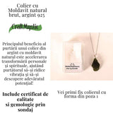 Colier Argint 925 cu Moldavit natural brut 2.9 g - prezenta, sens si spatiu pentru tine