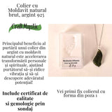 Colier Argint 925 cu Moldavit natural brut 2.7 g - un obiect cu sens pentru claritate si autoobservare