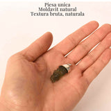 Colier Argint 925 cu Moldavit natural brut 3.3 g - Sustinere Simbolica pentru Introspectie si Sens