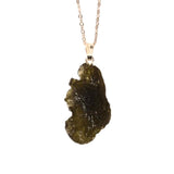 Colier Argint 925 cu Moldavit natural brut 3.0 g - sprijin discret pentru reflectie si calm