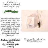Colier Argint 925 cu Moldavit natural brut 2.6 g - Simbol al Schimbarii Conetiente si Echilibrului Emotional