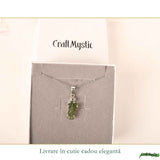 Colier Argint 925 cu Moldavit si Herkimer Brut – Claritate si Transformare