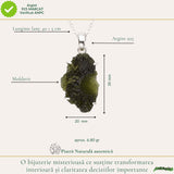 Colier Argint 925 cu Moldavit Brut Natural – Transformare si Energie Autentica