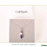 Colier Argint 925 cu Charoit, Perla si Ametist– Calm si Echilibru Emotional