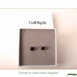 Cercei Argint 925 cu Onix Natural Oval – Eleganta si Protectie Feminina