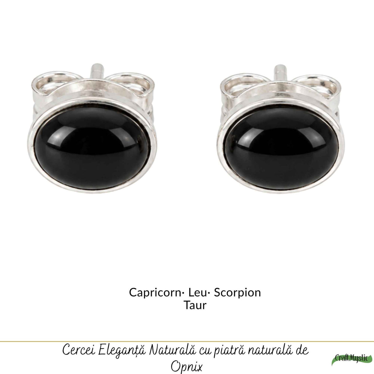 Cercei Argint 925 cu Onix Natural Oval – Eleganta si Protectie Feminina
