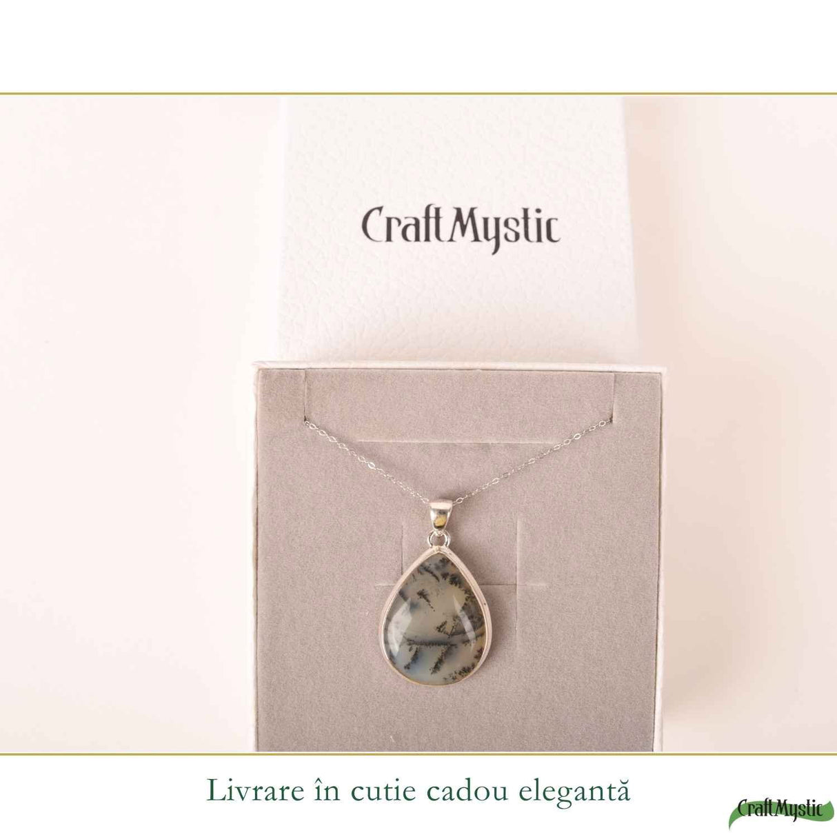 Colier Argint 925 cu Opal Dendritic – Echilibru si Claritate Interioara