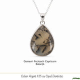 Colier Argint 925 cu Opal Dendritic – Echilibru si Claritate Interioara