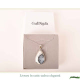 Colier Argint 925 cu Opal Dendritic Lacrima – Claritate si Echilibru Interior