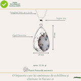 Colier Argint 925 cu Opal Dendritic Lacrima – Claritate si Echilibru Interior