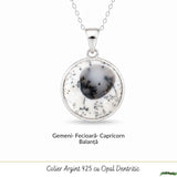 Colier Argint 925 cu Opal Dendritic Rotund – Echilibru si Claritate Naturala