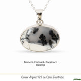 Colier Argint 925 cu Opal Dendritic Oval – Echilibru si Claritate Naturala