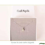 Colier Argint 925 cu Opal Etiopian Rotund – Energie Pozitiva si Claritate Interioara