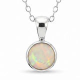 Colier Argint 925 cu Opal Etiopian Rotund – Energie Pozitiva si Claritate Interioara
