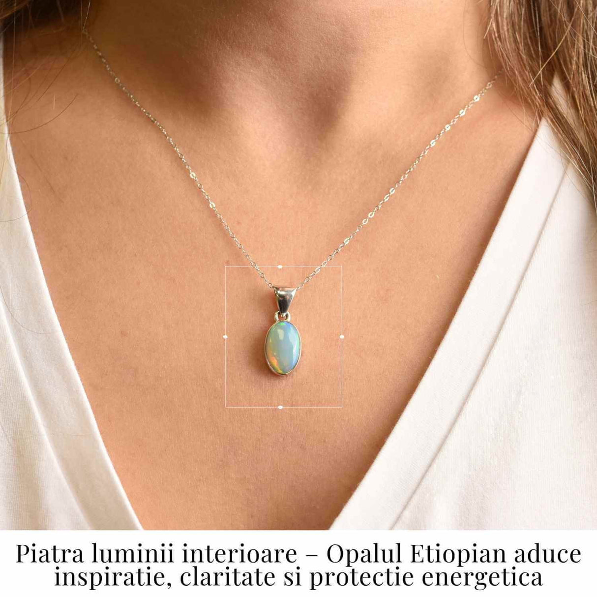 Colier argint 925 cu Opal Etiopian oval - Lumina care renaste din tine
