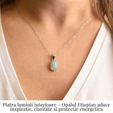 Colier argint 925 cu Opal Etiopian oval - Lumina care renaste din tine