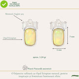 Cercei Argint 925 cu Opal Etiopian Natural – Eleganta si Energie Luminoasa