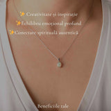 Colier Argint 925 cu Opal Etiopian Oval – Intuitie si Energie Pozitiva