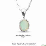 Colier Argint 925 cu Opal Etiopian Oval – Intuitie si Energie Pozitiva