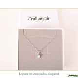 Colier Argint 925 cu Opal Etiopian Oval – Intuitie si Energie Pozitiva