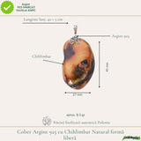Colier argint 925 cu pandantiv oval si chihlimbar natural - Energie solara si eleganta