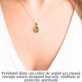 Colier Argint 925 cu Peridot Natural Oval - Lumina Interioara si Energie Pozitiva