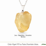 Colier Argint 925 cu Piatra Desertului Libian Brut – Protecte si Energie Solara