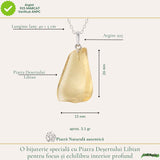 Colier Argint 925 cu Piatra Desertului Libian Neuniforma – Protectie si Echilibru