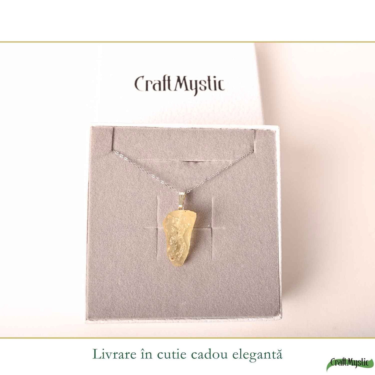 Colier Argint 925 cu Piatra Desertului Libian – Energie si Claritate