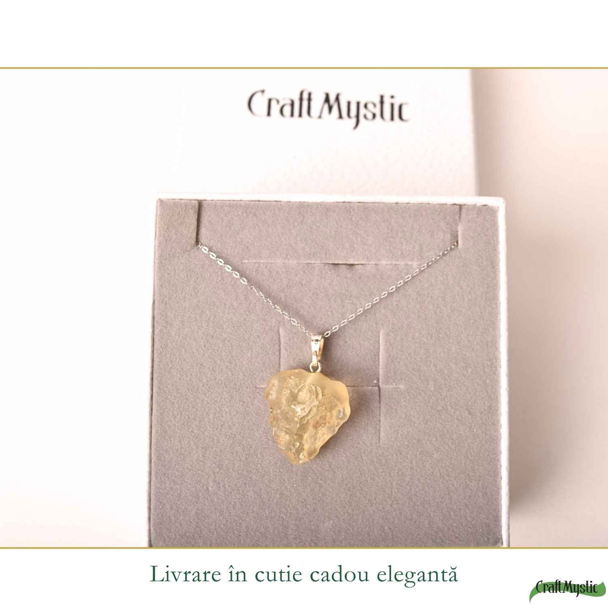 Colier Argint 925 cu Piatra Desertului Libian Neuniforma – Claritate si Protectie
