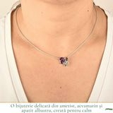 Colier Argint 925 cu Ametist, Acvamarin si Apatit Albastru – Calm si Claritate