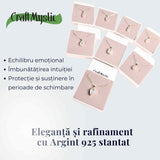 Colier Argint 925 cu Piatra Lunii Curcubeu Fatetat - Bijuterie pentru Echilibru Emoțional, va4 - 3.2-3.8 gr
