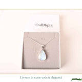 Colier Argint 925 cu Piatra Lunii Lacrima – Intuitie si Feminitate Eleganta