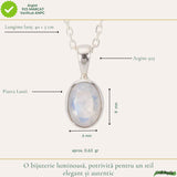 Colier Argint 925 cu Piatra Lunii Oval – Intuitie si Echilibru Interior