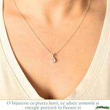Colier Argint 925 cu Piatra Lunii Lacrima fatetat– Delicatete si Intuitie Feminina