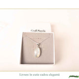Colier Argint 925 cu Piatra Lunii Ovala – Intuitie si Echilibru Interior